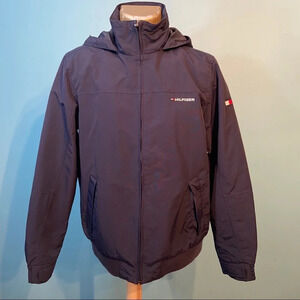 Tommy Hilfiger  men’s hooded navy blue‎ windbreaker jacket in size small
